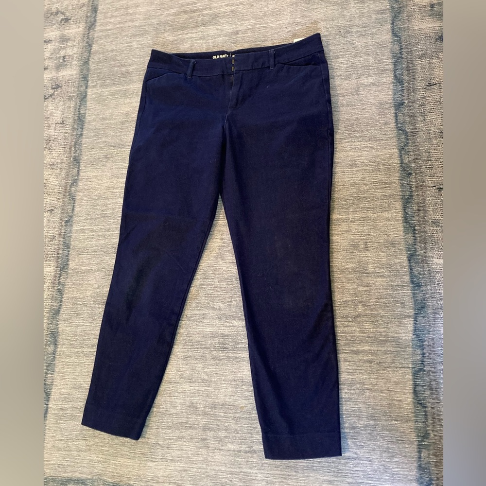 Old Navy Mid-Rise Pixie Cut Pants Blue Denim Stretch - Size 10 Tall